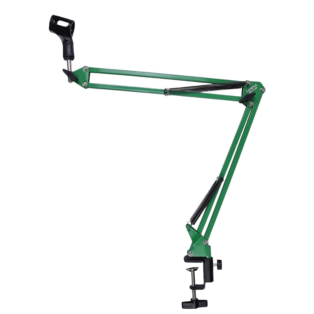 Kadence NB35GN Home Series Mic Boom Arm Stand | Steel Frame & Smooth Angle Adjustment | Dual-Spring Suspension with 360° Rotation | Desk Clamp Mount for Recording, Streaming & Online Classes | Green