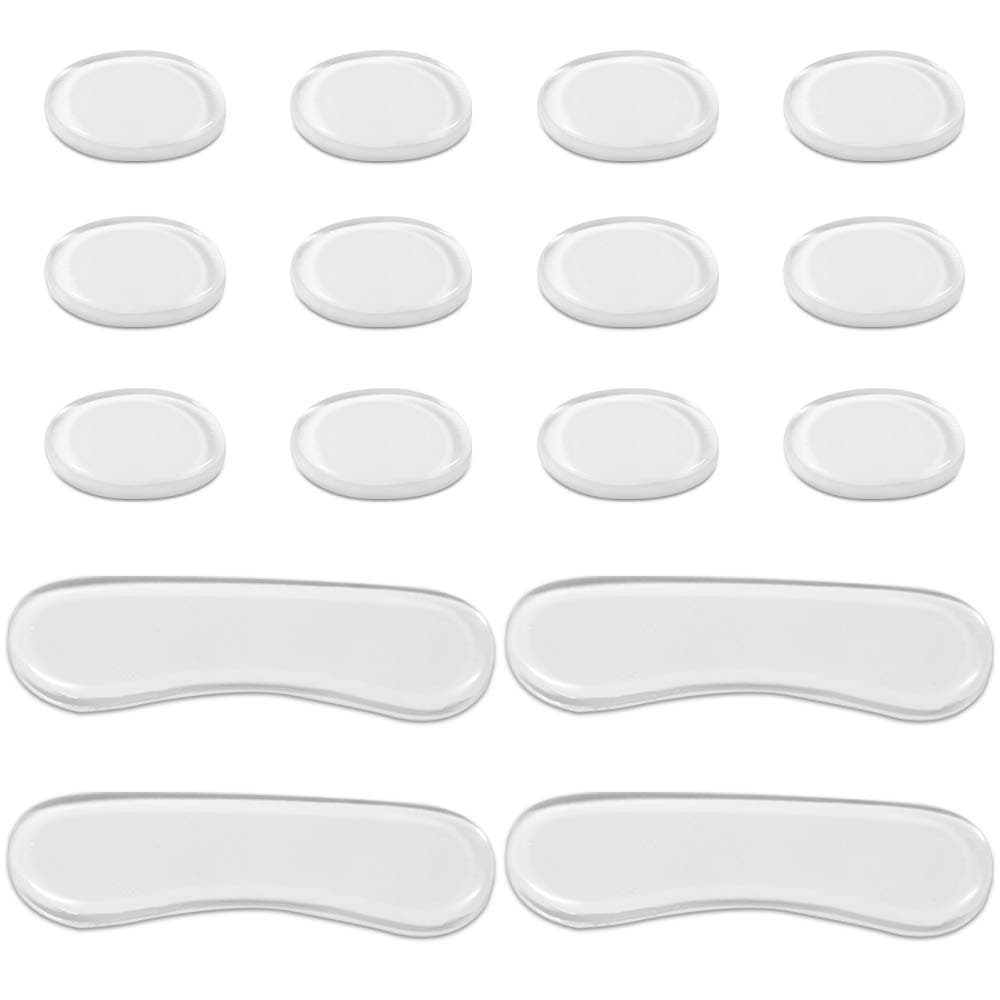 Maxin Drum Dampener Gel Pads - 12 Round & 4 Long Clear Silicone Drum Silencers | Non-Toxic, Self-Adhesive, Reusable Noise Reduction Pads for Snare Drums, Cymbals, Percussion Kits