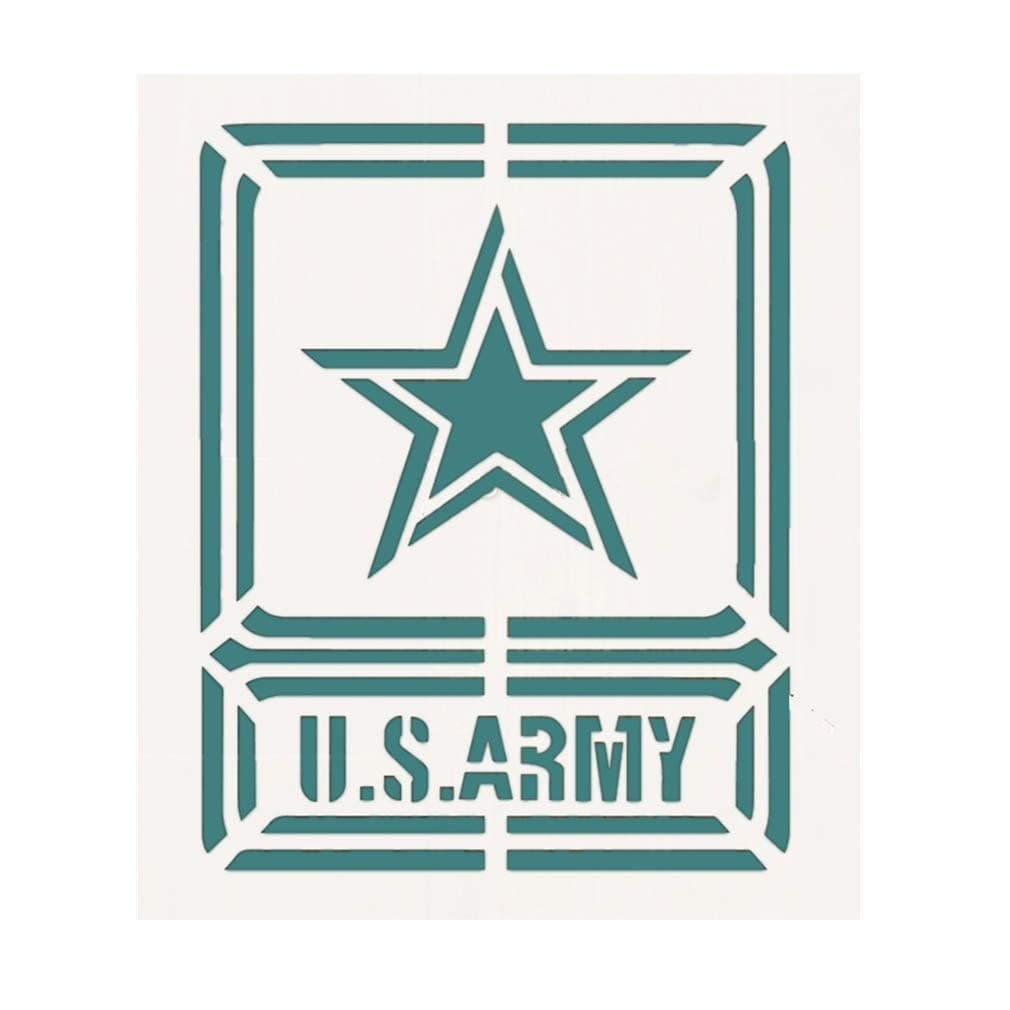 OBUY U.S Army Stencil for Painting on Wood, Fabric, Walls, Airbrush + More | Reusable 8.7 x 7.4 inch Mylar Template (US Army Military Logo)