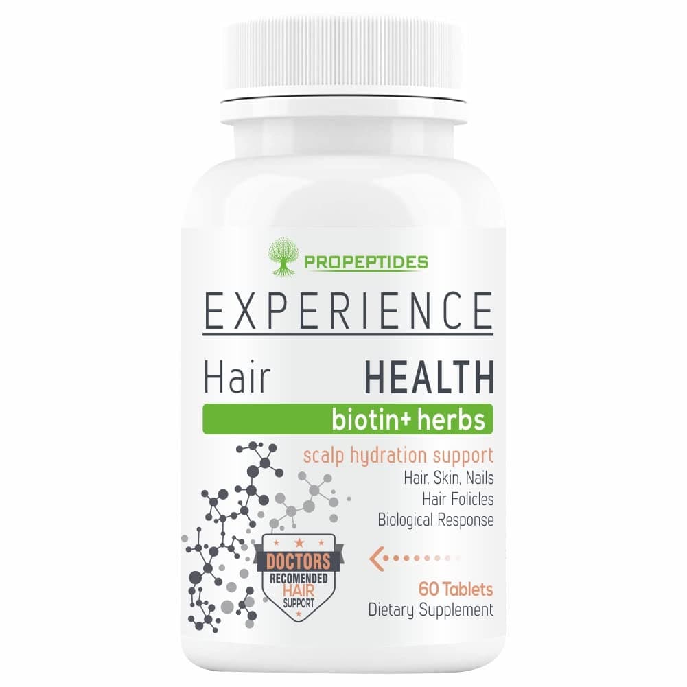 Propeptides Biotin Tablets For Hair Growth, Supplements For Women, Men With Sesbania (10000mcg) Powder, Vitamins C, Keratin DHT Blocker For Hair Fall Control Supplement-60 Tablet (No Capsules Pack1)