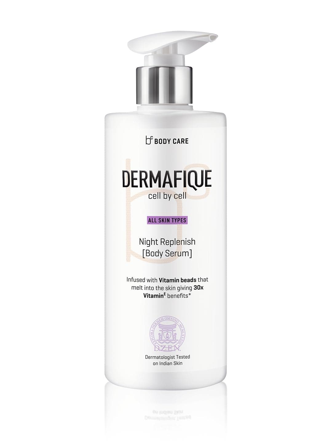 Dermafique Night Replenish Body Lotion 300ml | Lightweight & Non-sticky, 30x Vitamin E & Antioxidants | Night Regeneration, Improves Barrier| Dry/Oily/All Skin Types | DermatTested on Indian Skin