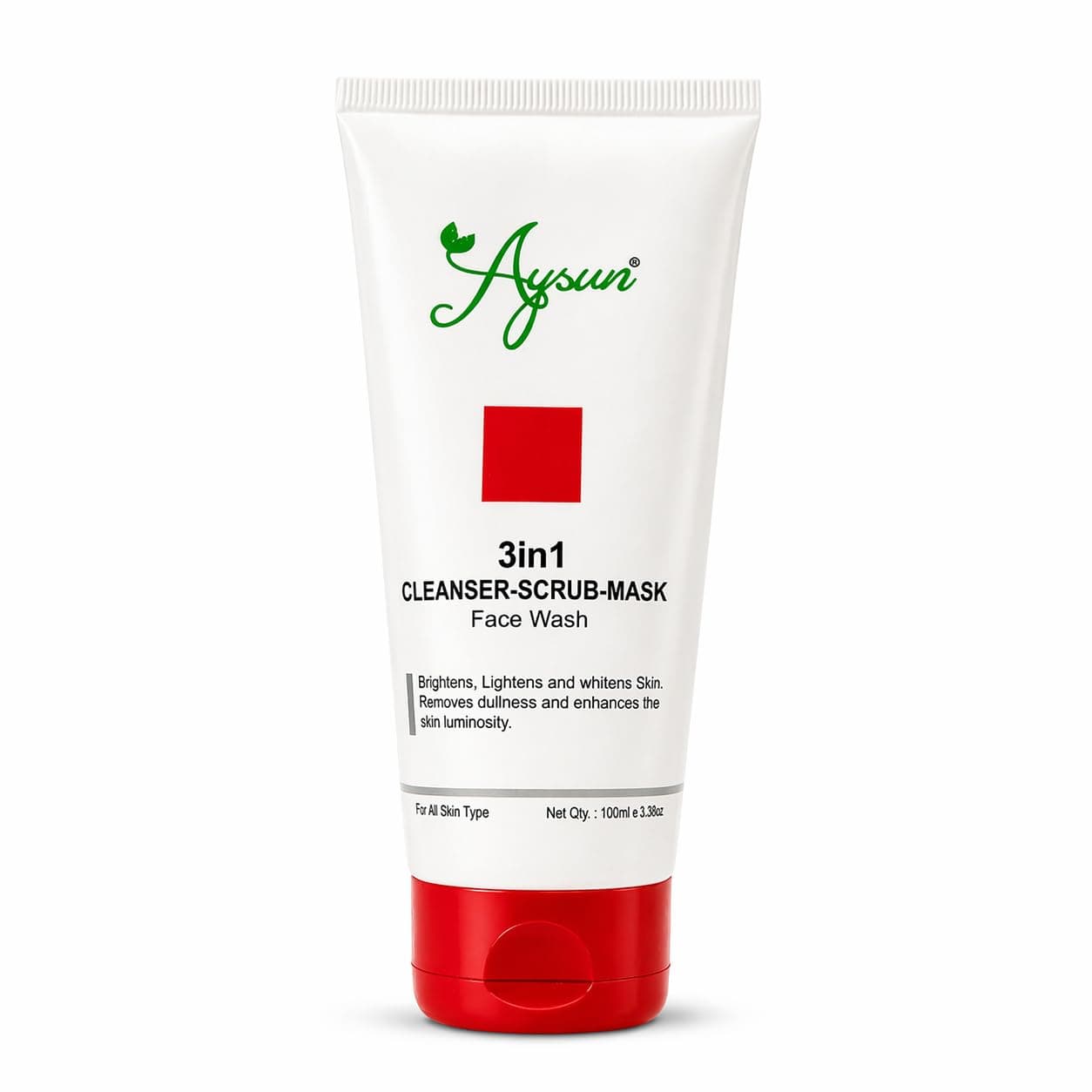 Aysun 3 In 1 Face Wash - Cleanser + Scrub + Mask | Deep Cleanses Exfoliates & Hydrates, Gentle Cleanser For All Skin Types - 100Ml