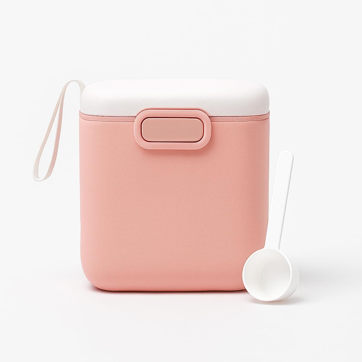 GUCHIGU Silicone Baby Milk Powder Dispenser Box with Scoop, BPA-Free Double Layer Formula Container, Food Grade Snack Storage for Kids & Travel (400gm, PB2252B Pink)