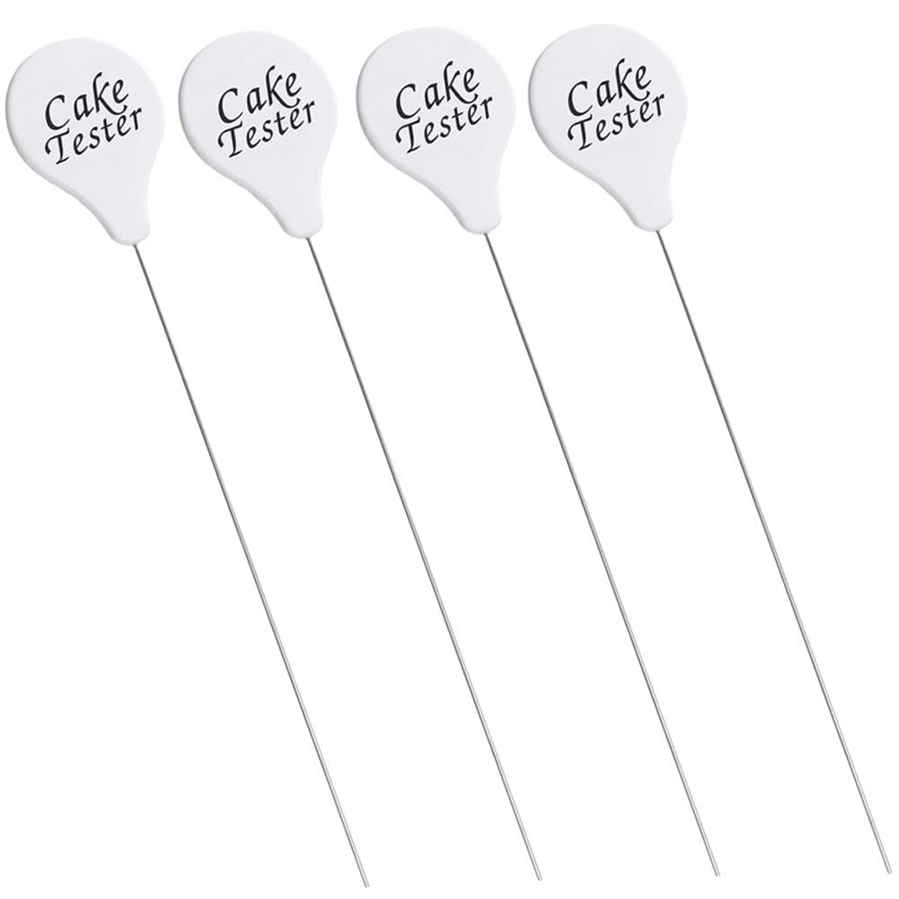 4 Pcs Cake Tester Stainless Steel Cake Test Pins Reusable Probe Skewer Testing Needle Sticks Kitchen Baking Tools for Cake Bread Biscuit Muffin Pancake