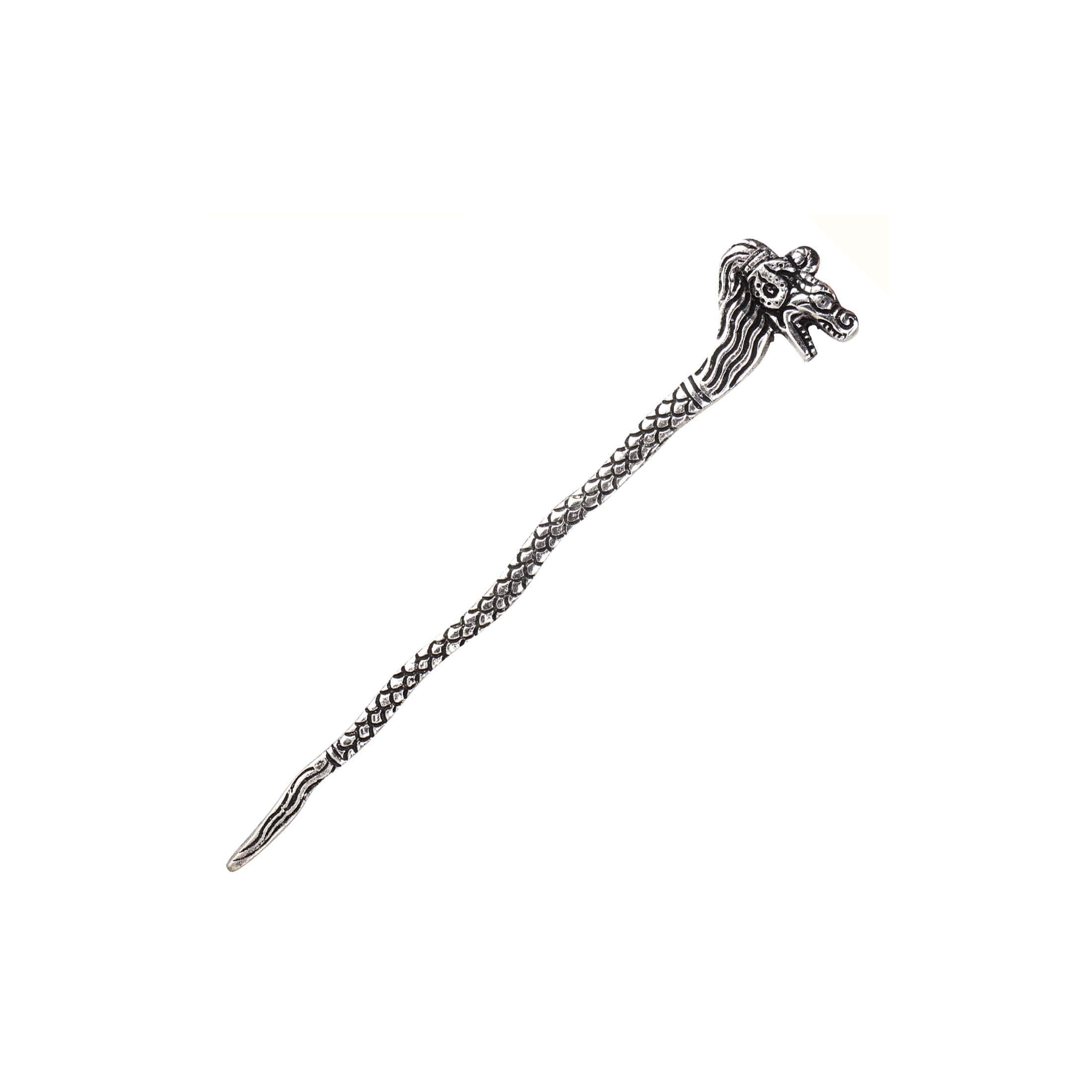 Metal Handicrafted Oxidised Dragon Shape Bun 1 Peice Hair Stick Juda Stylish Hair Clip For Womens