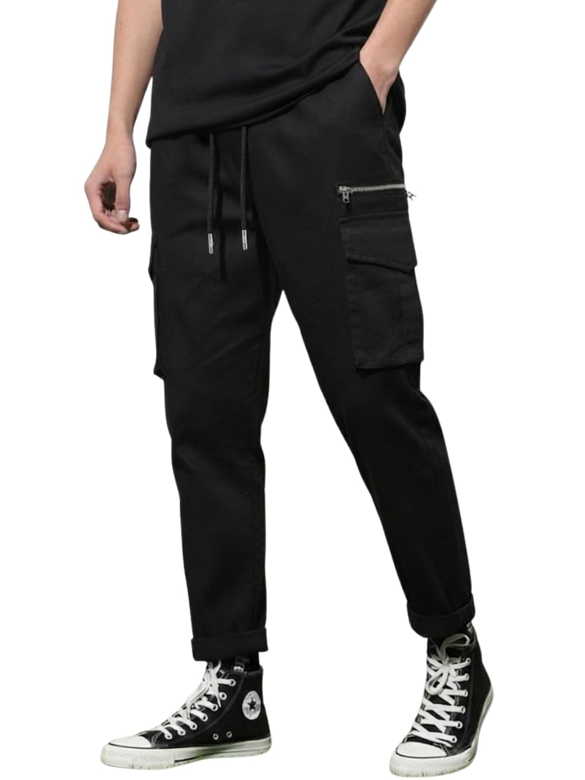 GRECIILOOKS Men’s Cargo Pants | 6 Pocket Cotton Cargo Joggers for Men | Loose Fit Stylish Pant with Pockets | Casual Baggy Trousers & Streetwear Lower
