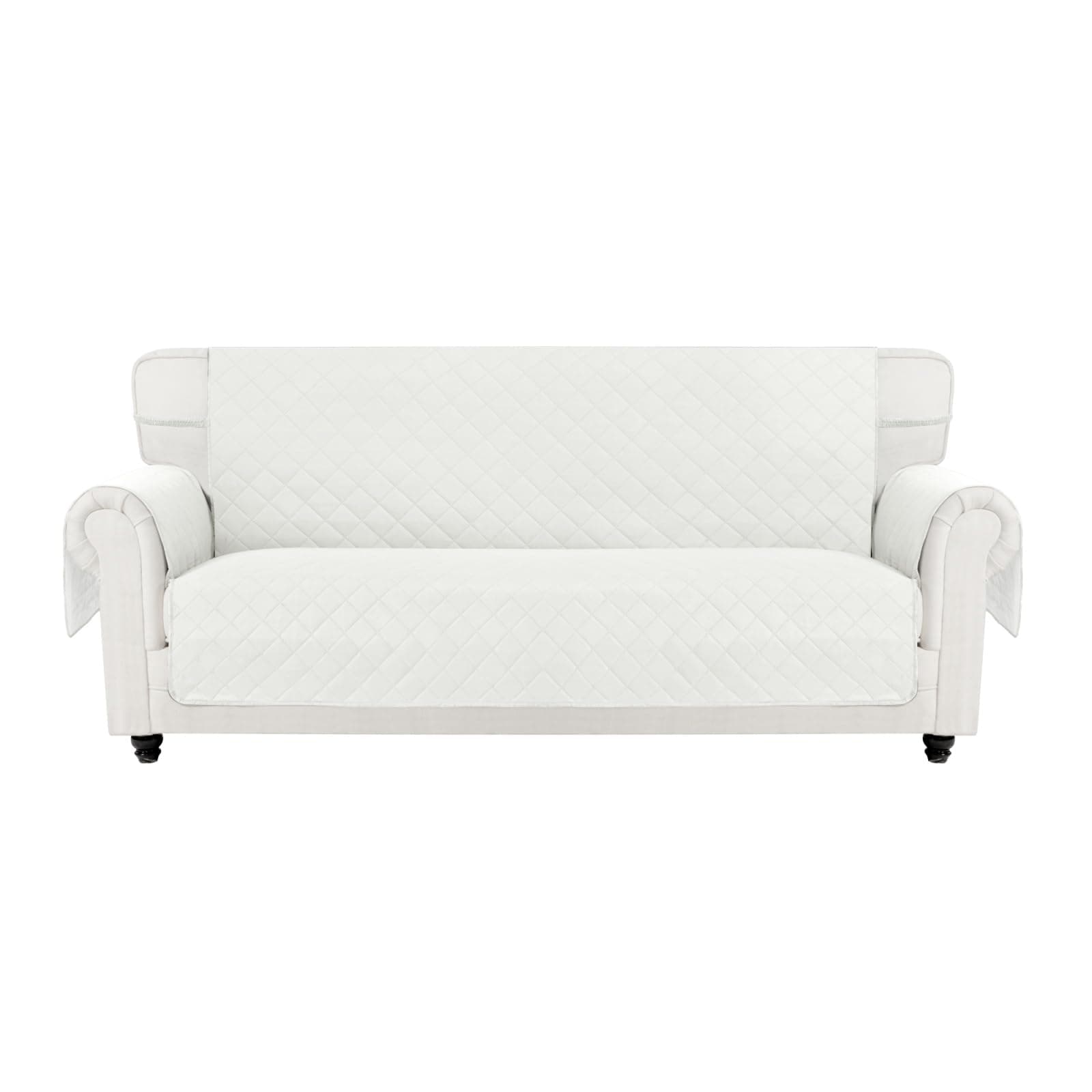 Easy-Going Sofa Slipcover Reversible Oversized Sofa Cover Water Resistant Couch Cover with Foam Sticks Elastic Straps Furniture Protector for Pets Kids Children Dog (Oversized Sofa, Ivory/Ivory)