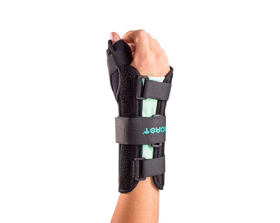Aircast A2 Wrist Support Brace with Thumb Spica: Right Hand, Medium , Black