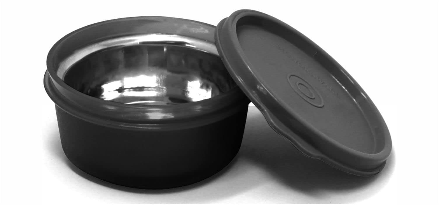 SignoraWare Monarch Executive Tiny Round Steel Container(200ml,Black)
