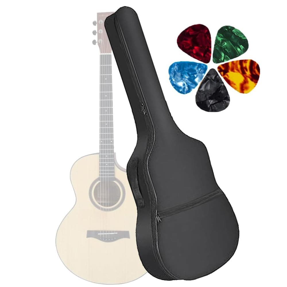 IMAGINEA 41″ Waterproof Padded Guitar Bag with Backpack Straps – 6 mm Foam Gig Bag Case for Acoustic, Electric & Bass – Oxford Fabric, Zippered Pocket, Lightweight & Durable