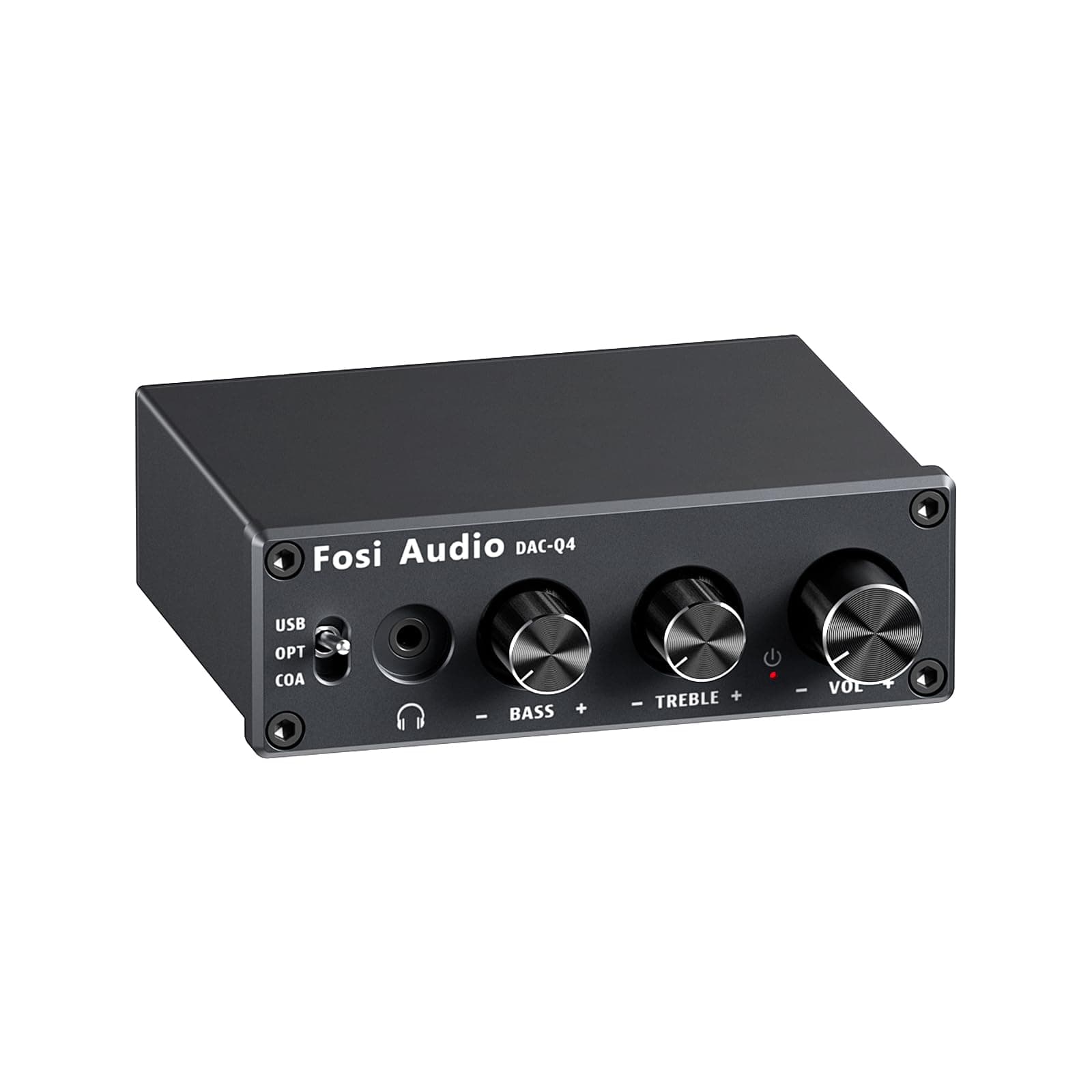 Fosi Audio Q4 Headphone Amplifier Mini Stereo DAC 24-Bit 192 KHz USB Optical Coaxial to RCA AUX Digital-to-Analog Audio Converter Adapter for Home Desktop Powered Active Speakers