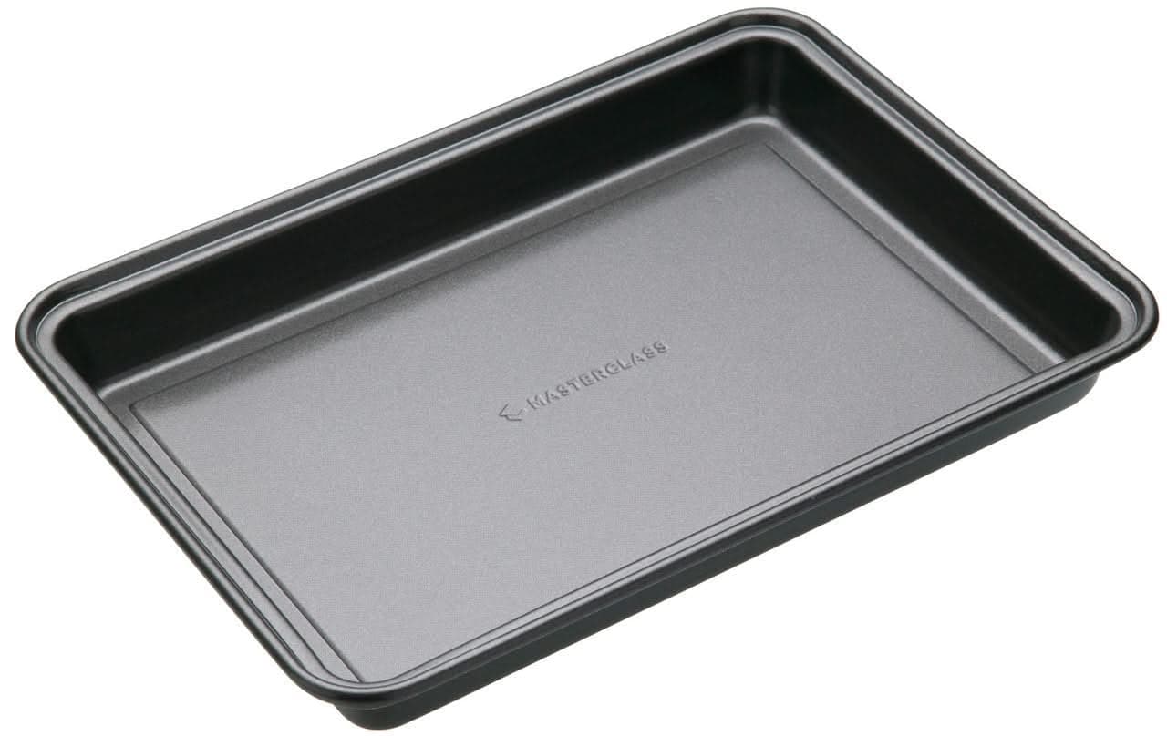 MasterClass Baking Tray for thinKitchen:, Non-Stick, Brownie Tin, Oven Tray for Traybakes, Carbon Steel, 34 x 20 cm, Grey