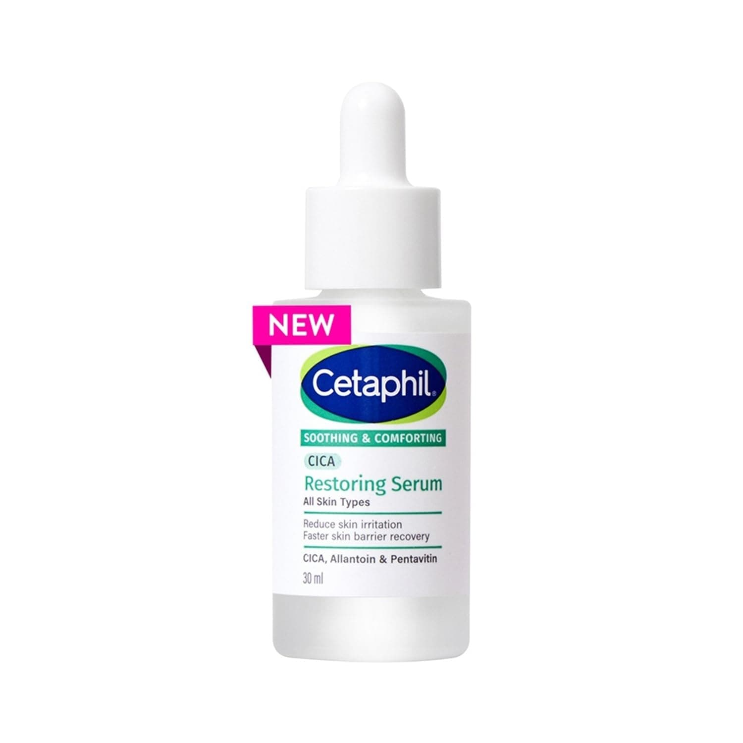 Cetaphil CICA Restoring Serum 30ml | 75% Faster Skin Barrier Recovery in 3 Days | Soothes Sensitive Skin | Improves Tone & Dullness | Fragrance-Free & Hypoallergenic