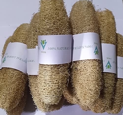 VVOS® 10 Pieces 100% Natural Organic Body Scrubber Loofah Sponges for Bathing | Size: 12cm to 18cm | Eco-Friendly Exfoliating Bath Accessory