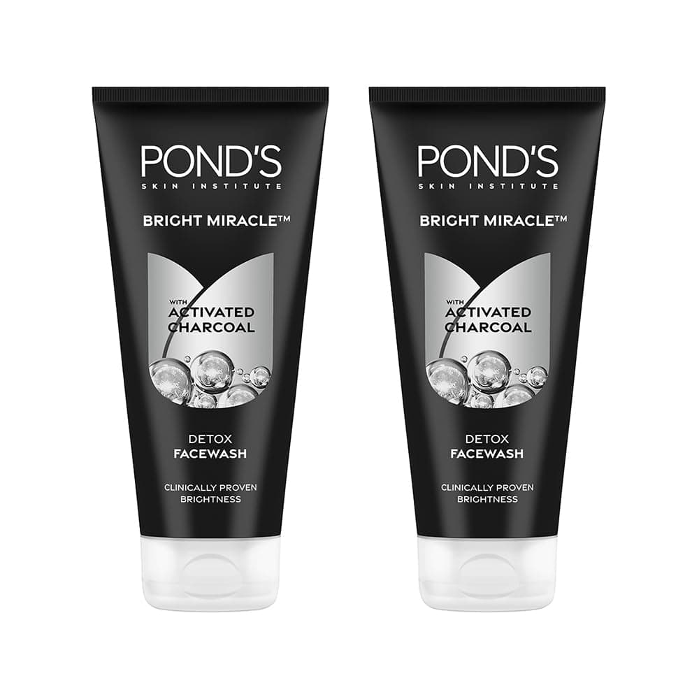 POND's Ponds Bright Miracle Detox Facewash With 10X Power Of Charcoal, 200Gm (Pack Of 2)