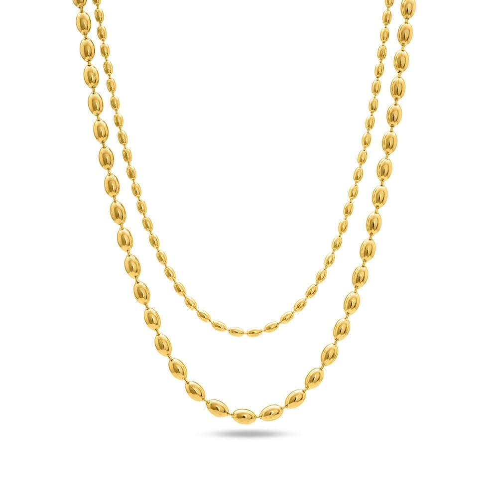 PALMONAS 18k Gold Plated Beaded Bliss Necklace for Women - Waterproof & Anti-Tarnish Necklace | Gift for Girls & Women