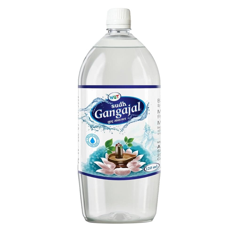WQT GangaJal 220 ML The Purest holly water directly from Rishikesh Approved By Govt. Of Uttrakhand - For Ritulas and Religious Rites