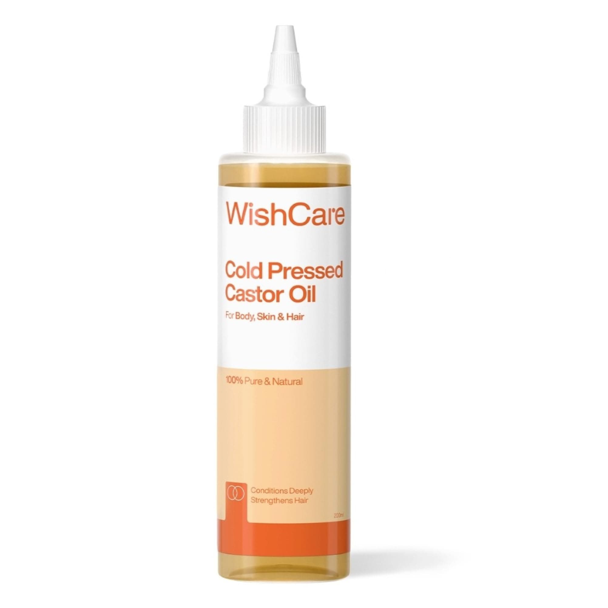WishCare Cold Pressed Castor Oil | For Hair, Skin, Nails, Eye Lash | Virgin Grade | 100% Natural | 200ml