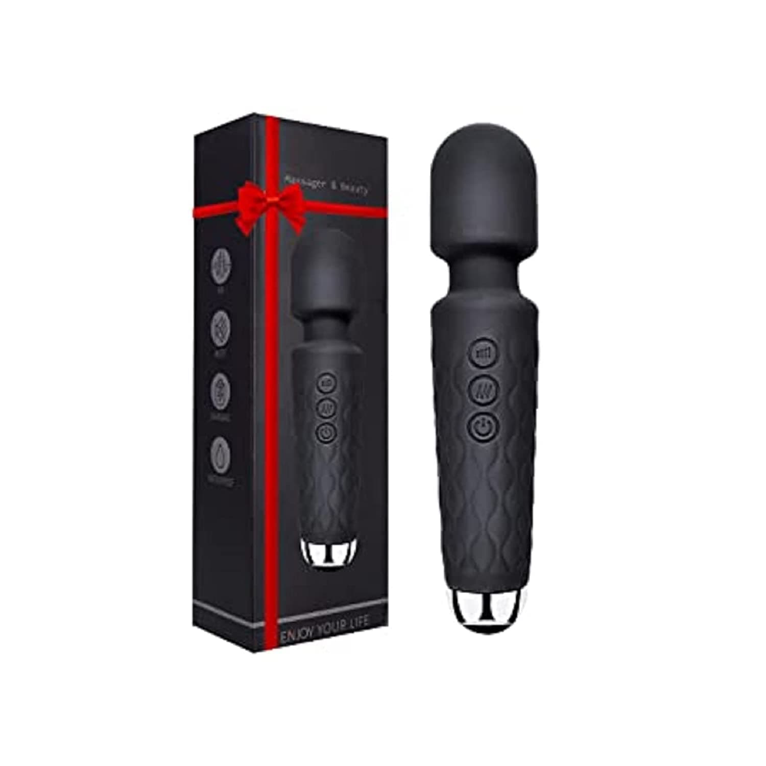 VHOI Cordless Rechargeable Personal Wand Full Body Massager Pain Relief Machine with 20 Vibration Modes 8 Speeds Patterns Flexible Head Water Resistant Wireless Portable Battery Powered Ultimate Relaxation for Women & Men, (Multi color )