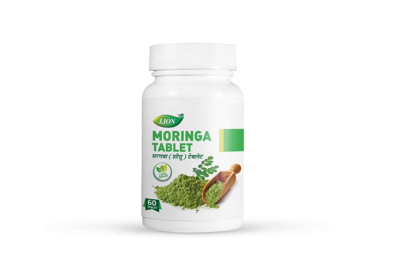 LION Moringa Tablet 60 (Saragava-Shigru) - Pack of 4 with Malshuddhi Vati Sample