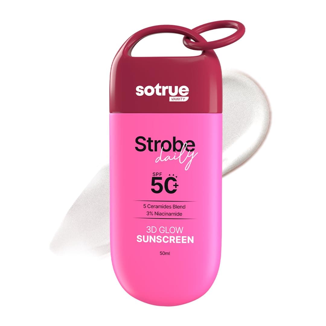 Sotrue Daily Strobe Cream SPF 50 for Radiant Glowing Skin | Illuminating Face Moisturizer + Highlighter + Sunscreen | Hydrating Dewy Base with 3D Glow | All Skin Types