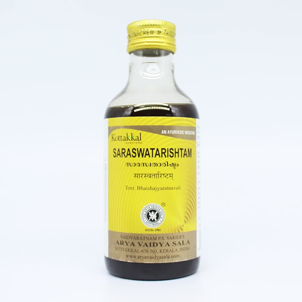 Saraswatarishtam-200ML, (Pack Of 10), Of Arya Vaidya Sala Kottakkal and get Golden Oldie Herbs®, Sukanthi Pills-1gm