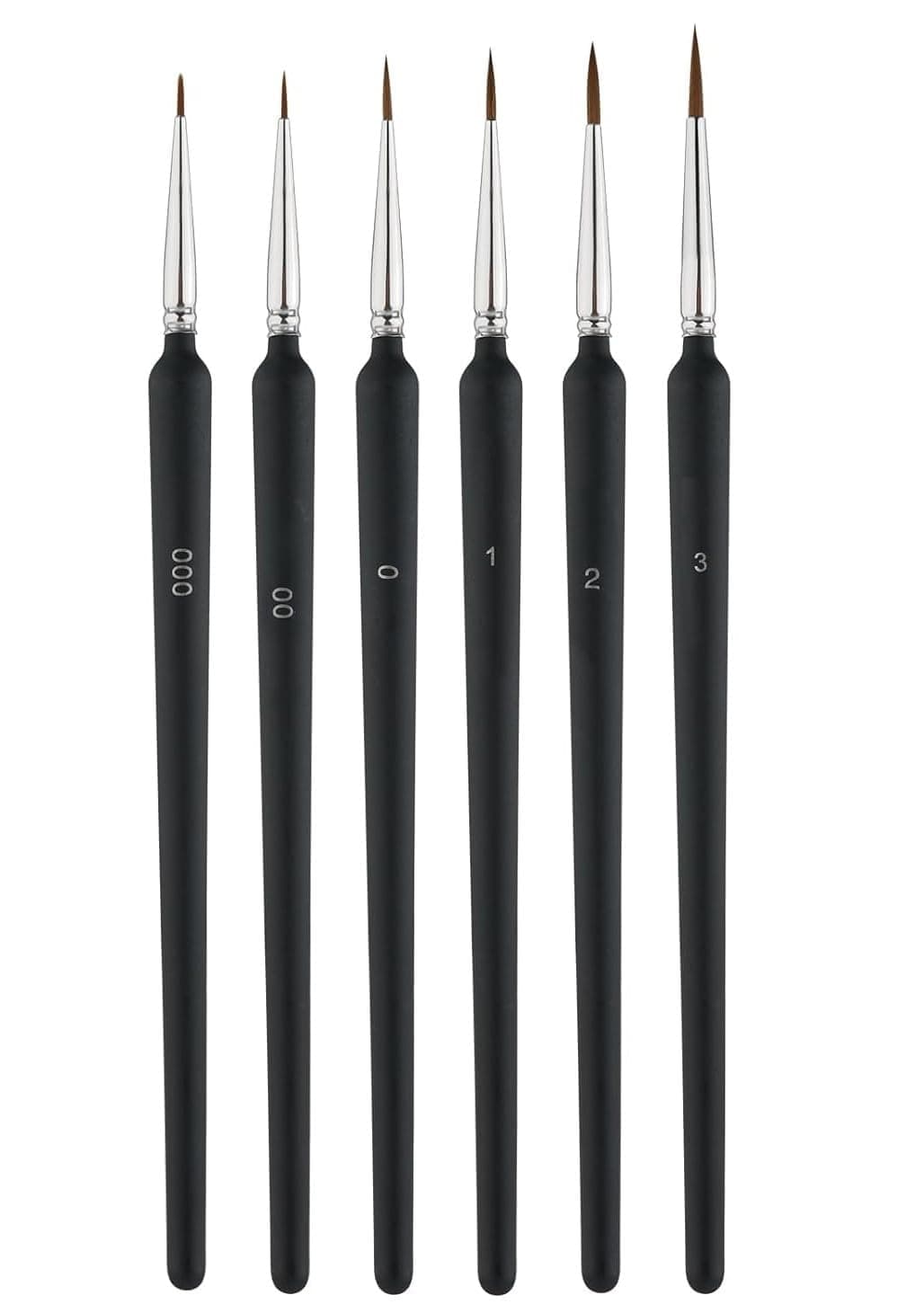 Worison 6pc Detail Miniature Fine Tip Paint Brush Set for Detailing of Ceramics, Models,Acrylic and Watercolor Painting