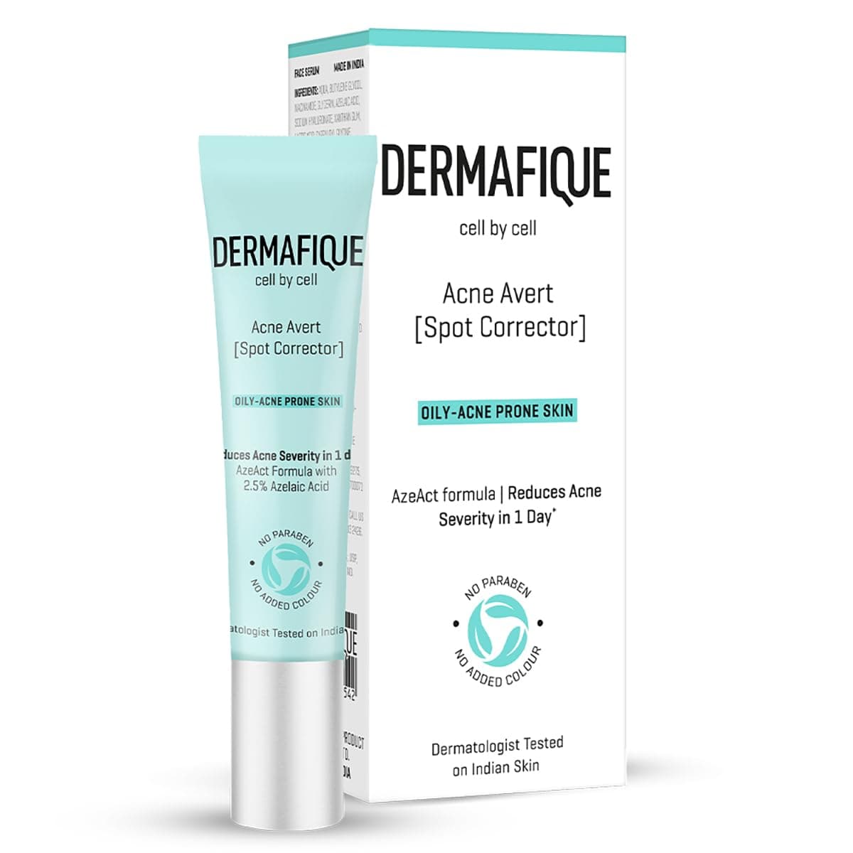Dermafique Acne Spot Corrector 10ml |Clinically tested to reduce Acne Severity in 1 Day* |2.5% Azelaic Acid | Oily/Acne Prone/Dry/Sensitive Skin | DermatTested on Indian Skin| Anti-Acne Solve |Women & Men