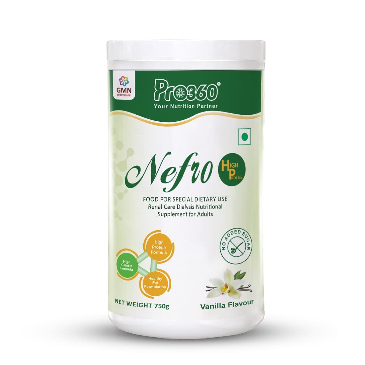 Pro360 Nefro HP Powder – Vanilla Flavour, 750g – High Protein Dialysis Care Nutritional Supplement for Renal Support – Vanilla Protein Powder with L-Taurine, L-Carnitine & Essential Nutrients