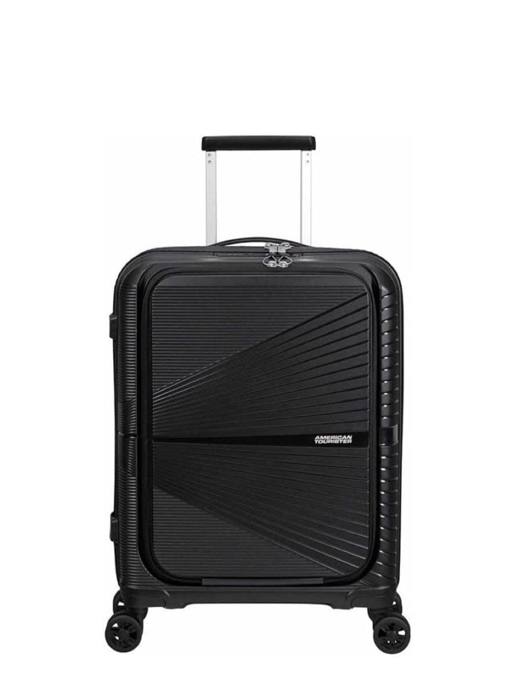 American Tourister Acrylonitrile Butadiene Styrene Airconic Hard-Sided Expandable 4 Wheels Carry-On Luggage With Spinner Wheels / 55Cm Ftl/Airconic|Black,Medium