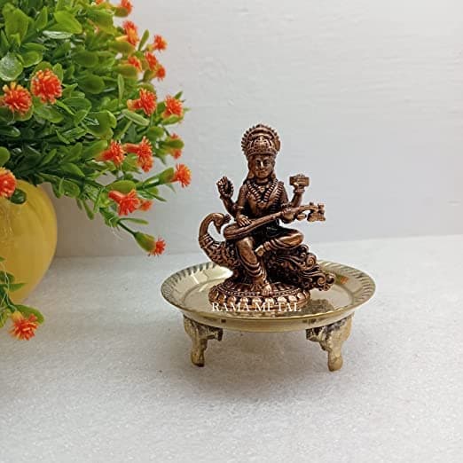 RAMA METAL Copper Saraswati | SARASWATHI Idol