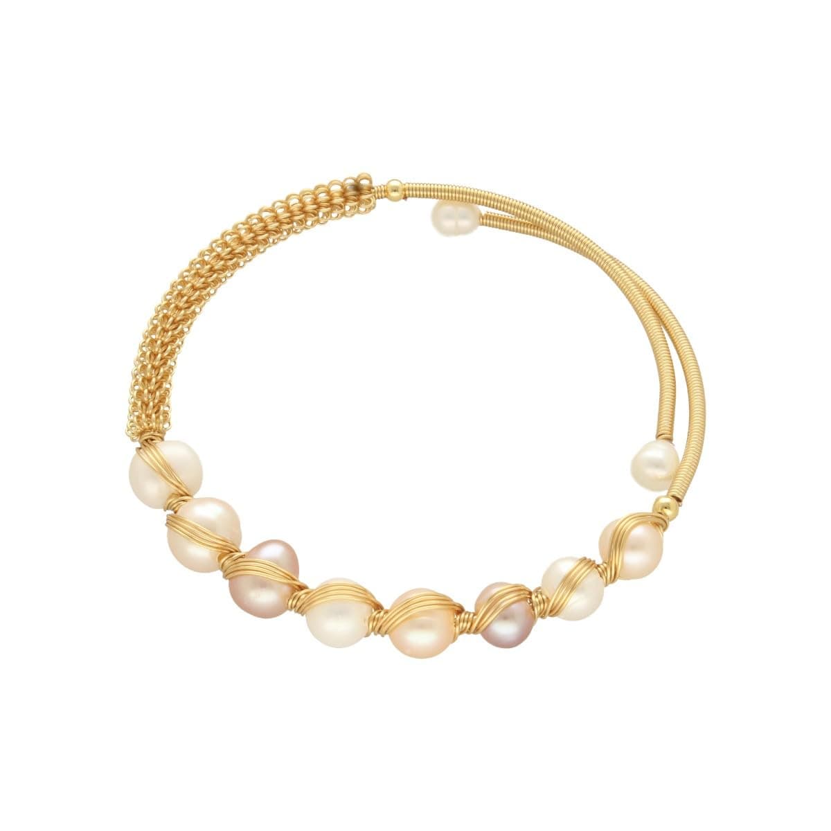 Sri Jagdamba Pearls Dealer Lainey Pearl Bracelet For Women Girls | Adjustable Gold Plated Bracelet Gift For Women/Girls/Valentine's Day | Freshwater Pearls With Certificate of Authenticity