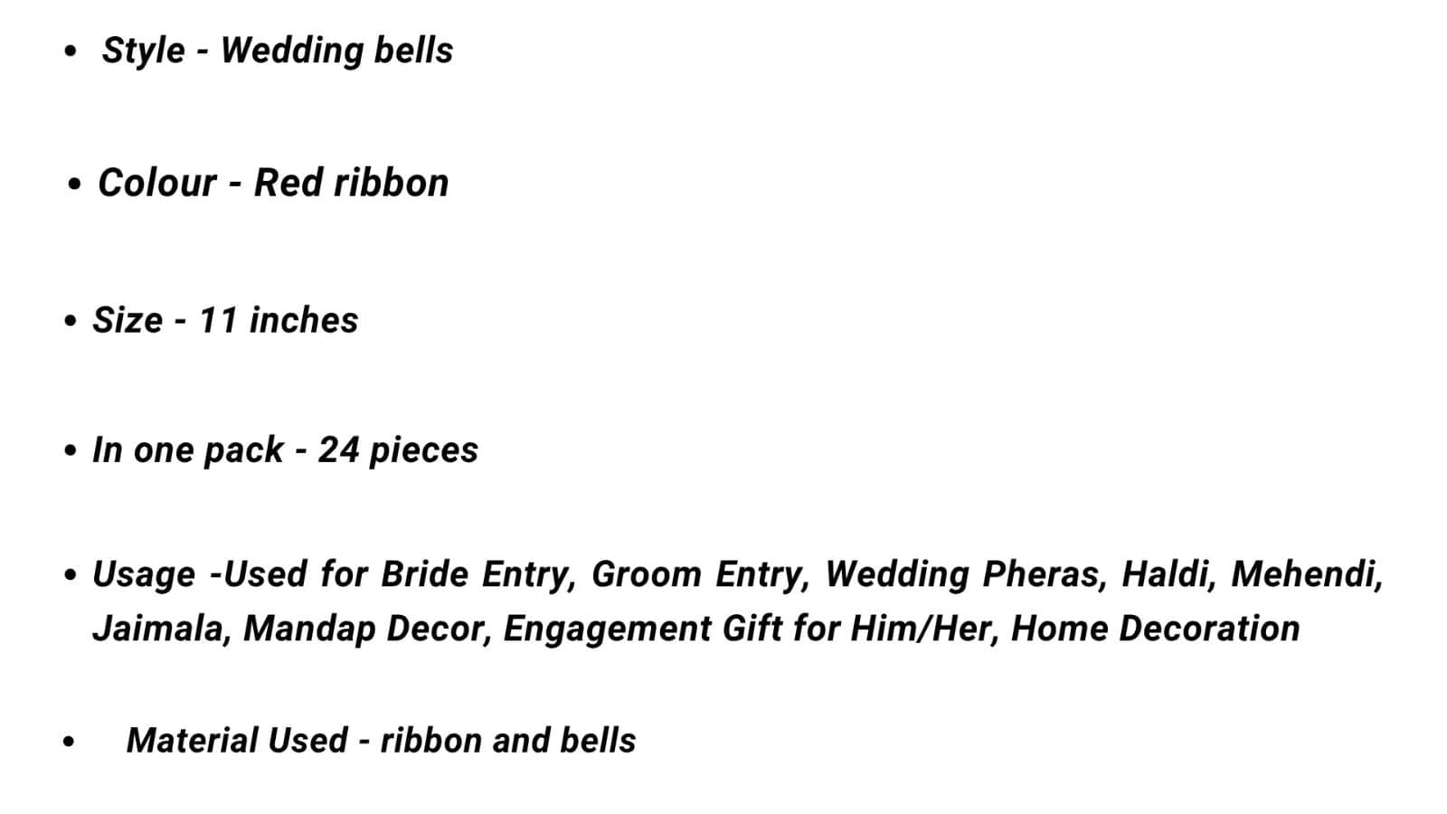 MS ZARIWALA Ghungroo Bell Ribbon Sticks | 11‑inch Wooden Wedding Wands for Bride‑Groom Entry, Pheras, Haldi, Mehendi, Jaimala, Engagement Gift for Him/Her Home and Mandap Décor (Pack of 24, Red)