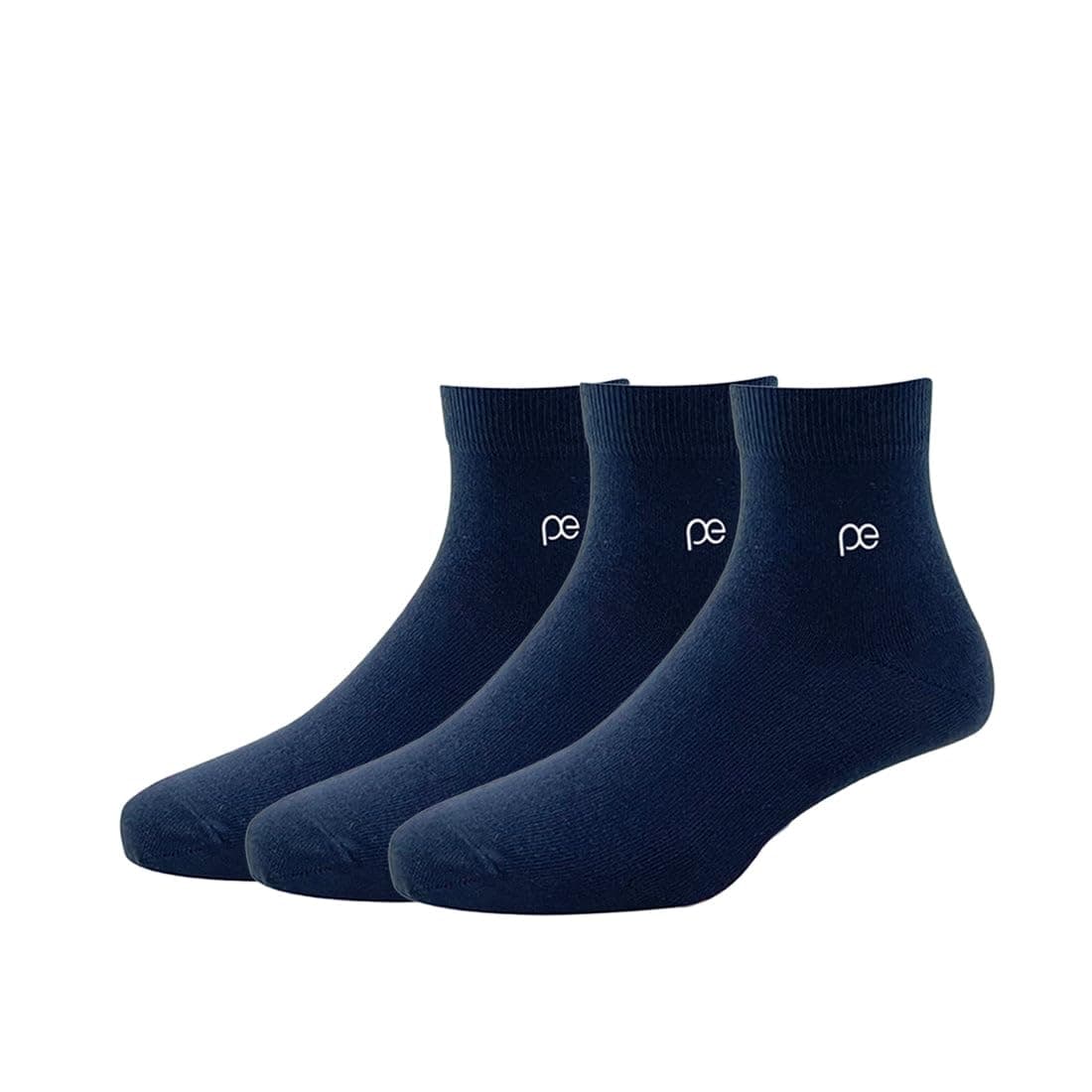 Peter England Mens Cotton Quarter Length Socks (Pack of 3) Navy