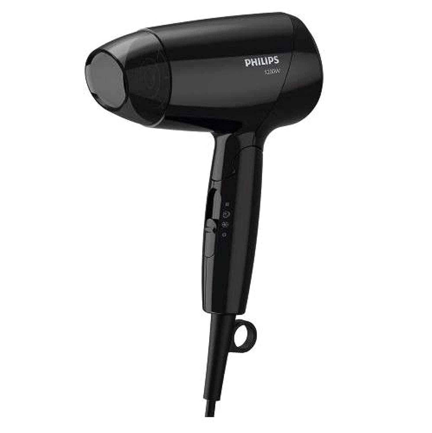 Philips Essential care.Thermoprotection.Foldable.DC 1200W motor.3 heat/speed settings + cold shot. No ions. Easy storage hook. Concentrator. 1.5m 3-pin, Bhc010/13