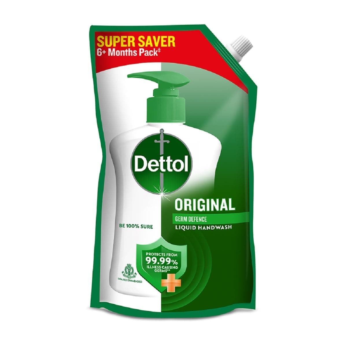 Dettol Liquid Handwash Refill - Original Hand Wash- 675ml | Germ Defence Formula | 10x Better Germ Protection