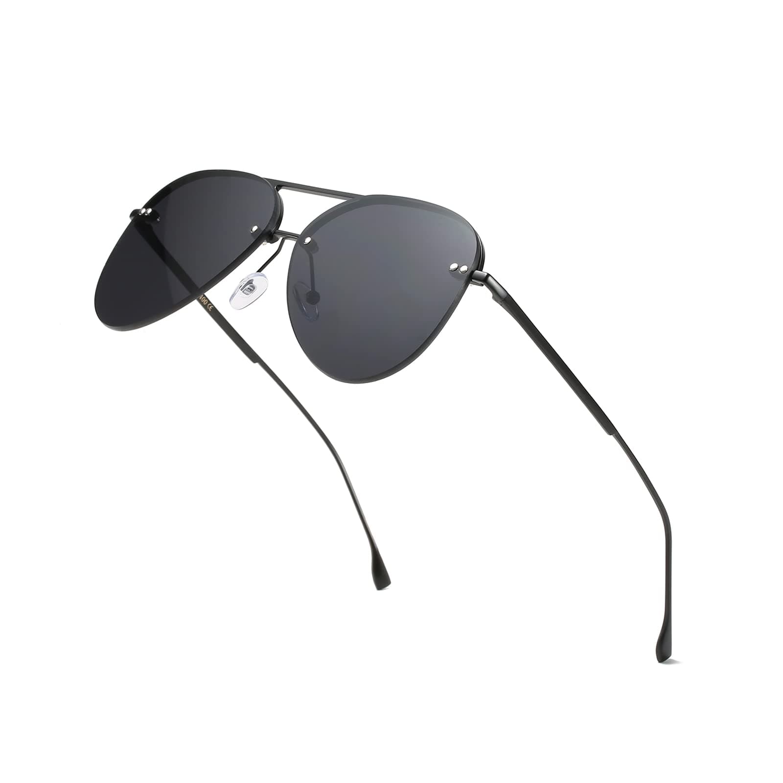 Rimless Aviator Sunglasses For Women/Men Gradient lens Classic Oversized Sun Glasses