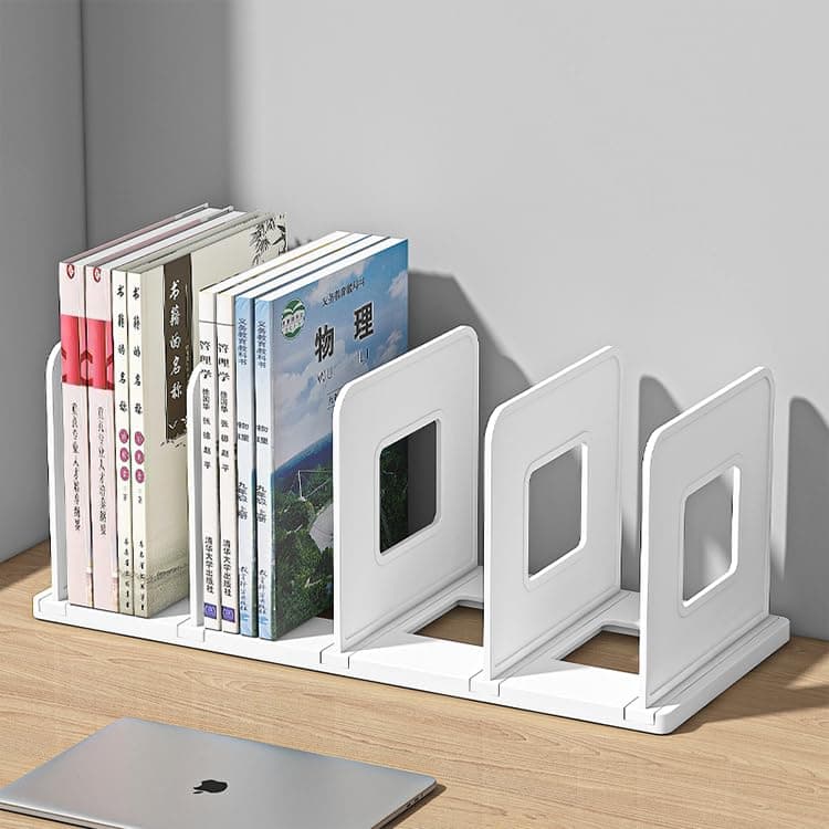 Foldable File Organizer Rack ABS Plastics | Foldable File Sorter Office Desk Accessories | Durable & Sturdy | Easy Assembly | Book Holder Magazine Stand | Perfect for Office, Home Accessories - White
