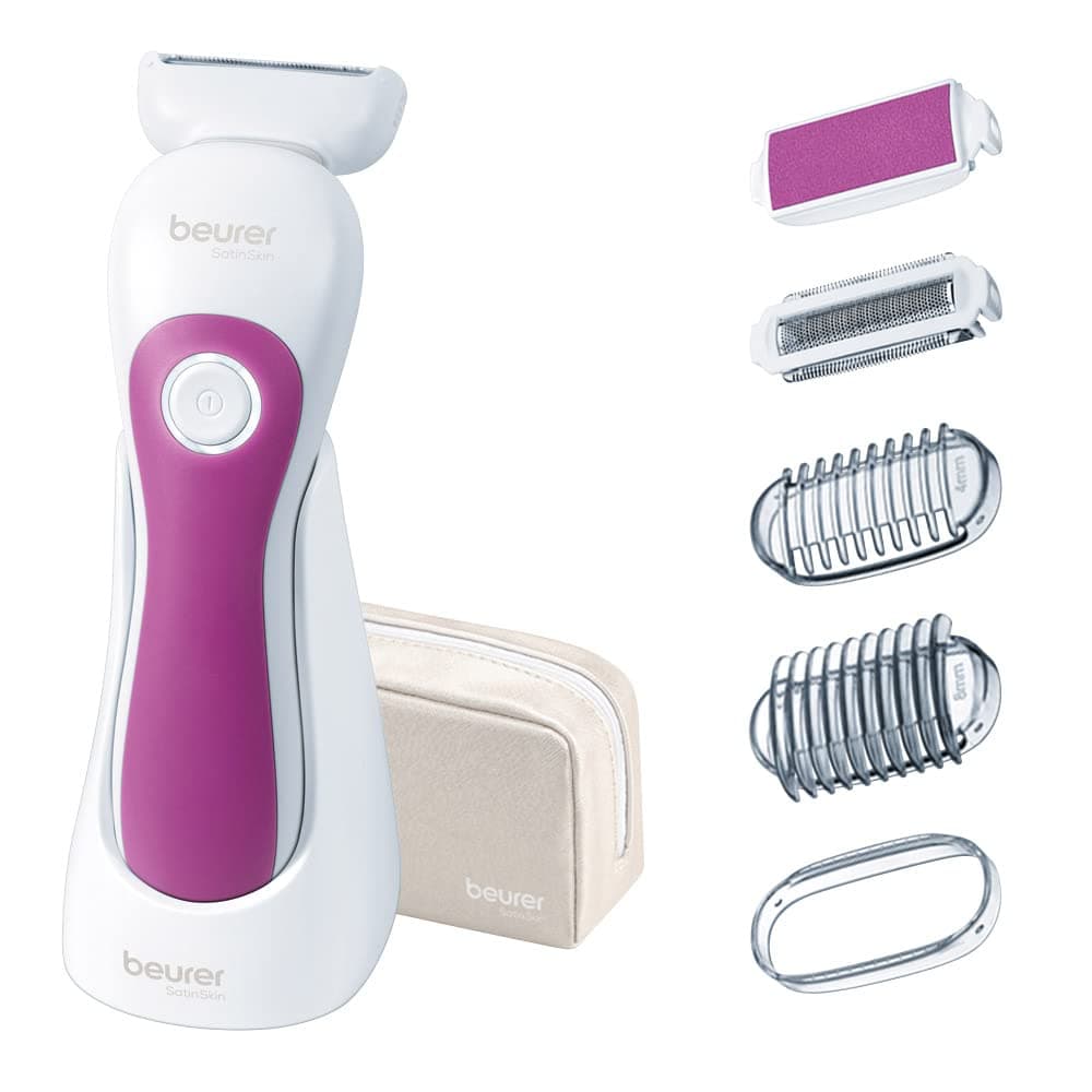 Beurer HL 36 SatinSkin Wet & Dry Electric hair removal machine for women I German Engineering I Full body and bikini trimmer for women I Flexible Head I LED Light I 4 Attachments (Shave, Trim 4/8mm, Exfoliate) I IPX7 Waterproof I Rechargeable I 60 Min Runtime I 3 Years Warranty