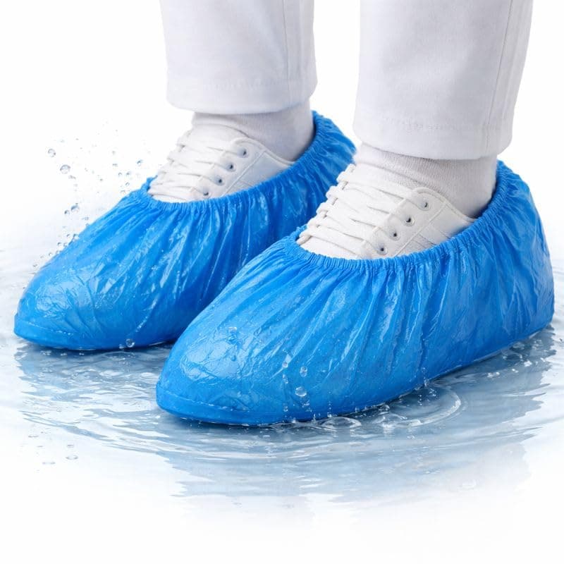 Disposable Shoe Covers Pack of 50 Pairs (100 Pcs) - Waterproof Shoe Covers Disposable for Medical & Hospital Use - Non Slip Plastic Shoe Covers - Durable Non Woven Shoe Covers - One Size Fits All