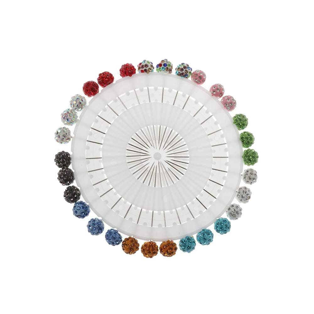 KOOBOOK 30Pcs/Set Muslim Hijab Scarf Pin Rhinestone Ball Pendant Pins Brooch Straight Head Pin for Women