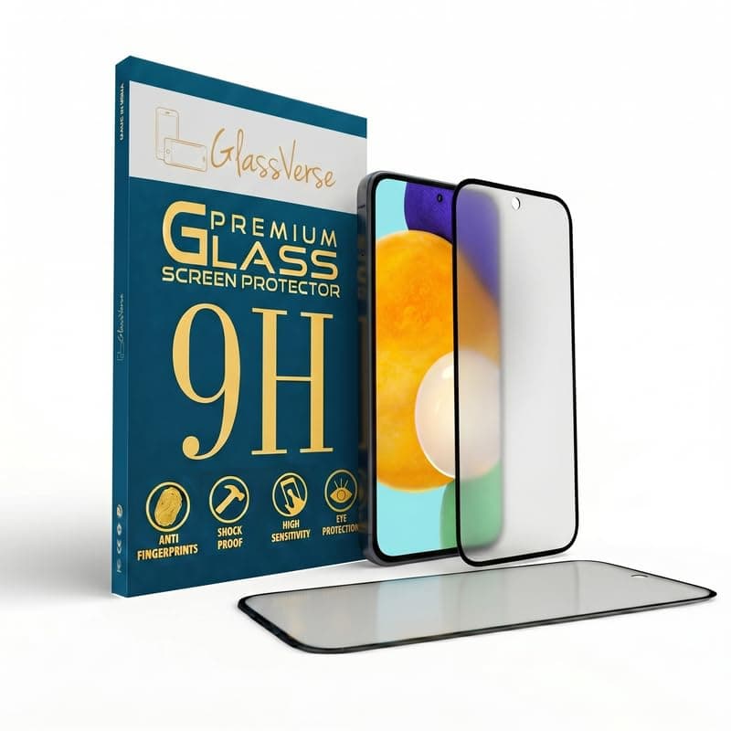 GlassVerse D+ Matte Tempered Glass With 18H Hardness For Samsung Galaxy A52 (Pack Of 2) with Free Installation Kit Full screen Coverage Free Replacement If Received Damaged - 6.5 inch