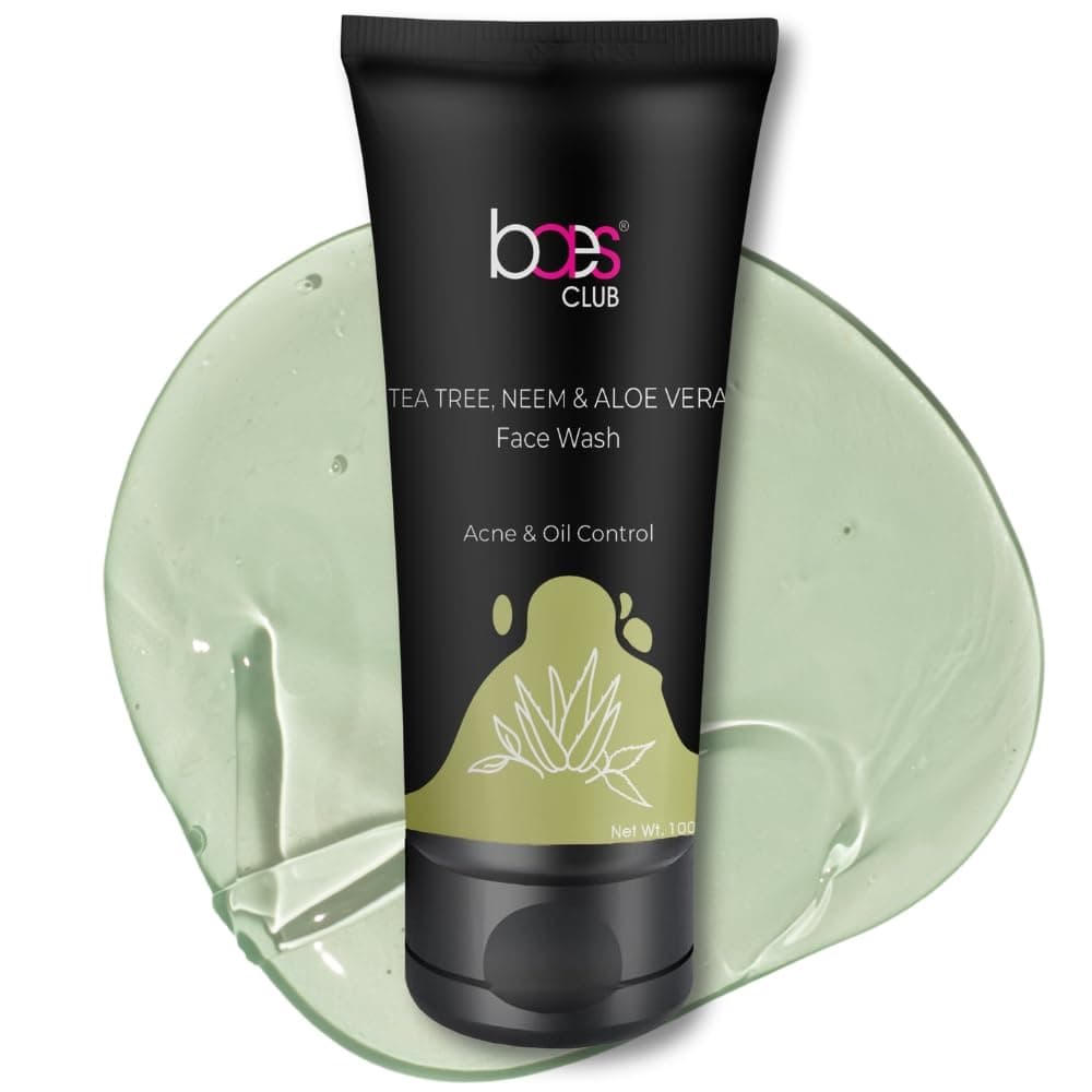 Baes Club Tea Tree, Neem & Aloe Vera Face Wash – Pore-Purifying, Anti-Acne Gel Cleanser, Soap-Free & Paraben-Free (100 ml)