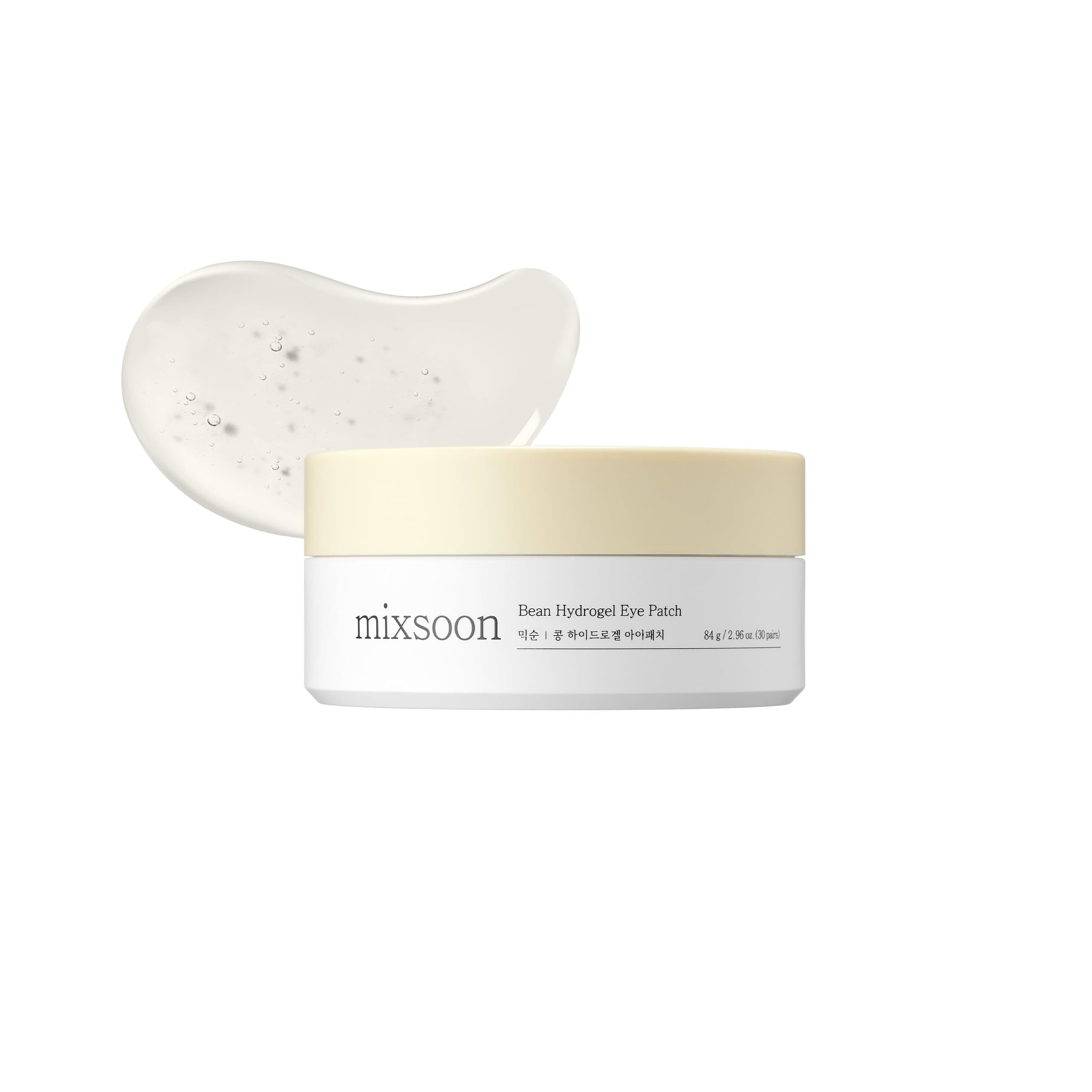 mixsoon Bean Hydrogel Eye Patch (30 pairs) Korean Under Eye Patches with Fermented Bean Extract & Niacinamide, Hydrates, Brightens & Refreshes Under-Eye Skin, Reduces Dark Circles, Puffiness, Wrinkles, Firming Eye Mask for All Skin Types