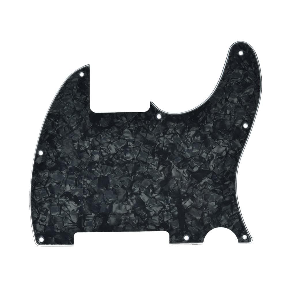 KAISH 8 Hole Tele Blank Guitar Pickguard Tele Pick Guard Scratch Plate for Telecaster Esquire Black Pearl