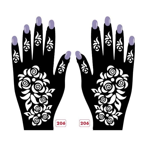 VVWV Mehandi Stencil Design Sticker Set of 2 for Girls Women Henna Tattoo Stencil Vinyl Decal