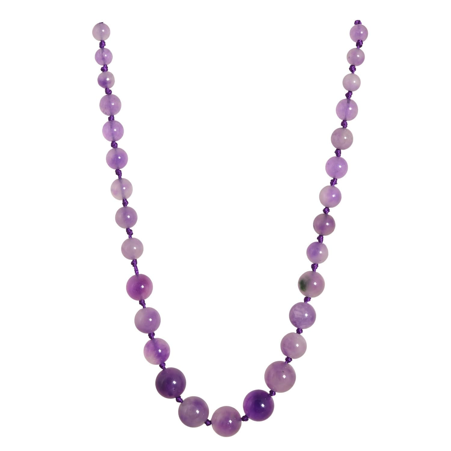 Ratnavali Jewels Designer Purple Agate Onyx Stone Beads Necklace Single Line for Women and Girls