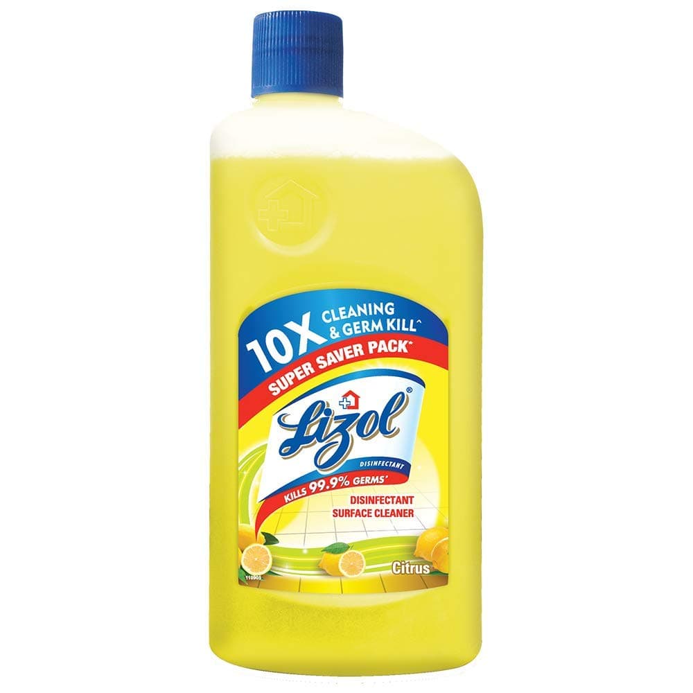 Lizol Disinfectant Surface & Floor Cleaner Liquid, Citrus - 975 ml | Kills 99.9% Germs | India's # 1 Floor Cleaner