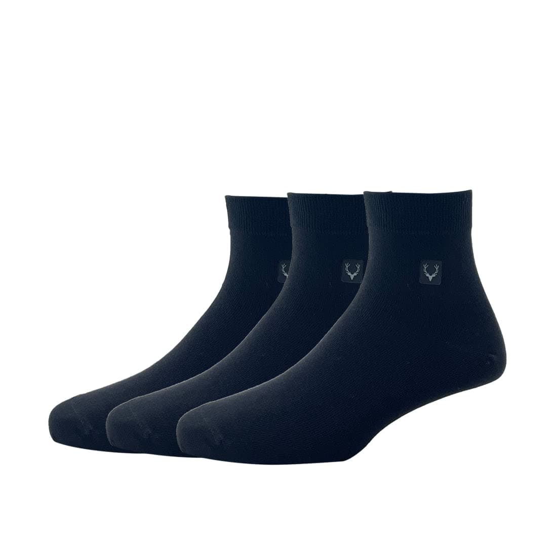 Allen Solly Mens Cotton Quarter Length Socks (Pack Of 3) Black