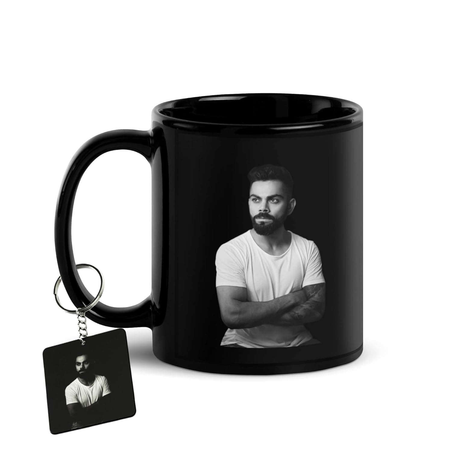 PRECIOUS GIFTS Virat Kohli Indian Cricketer Printed Coffee Mug 330ml with Free Keychain